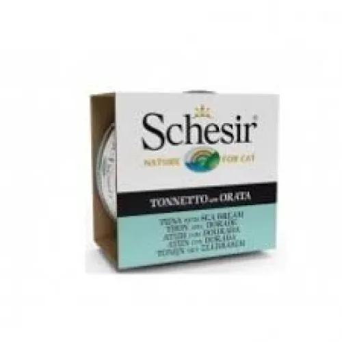 Schesir Canned Adult Wet Cat Food With Tuna Fish &amp; Orata Fish 