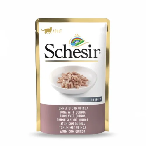 Schesir Pouch Adult Wet Cat Food With Tuna Fish &amp; Quinoa In Jelly