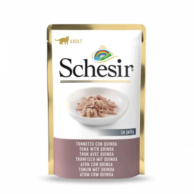 Schesir Pouch Adult Wet Cat Food With Tuna Fish &amp; Quinoa In Jelly