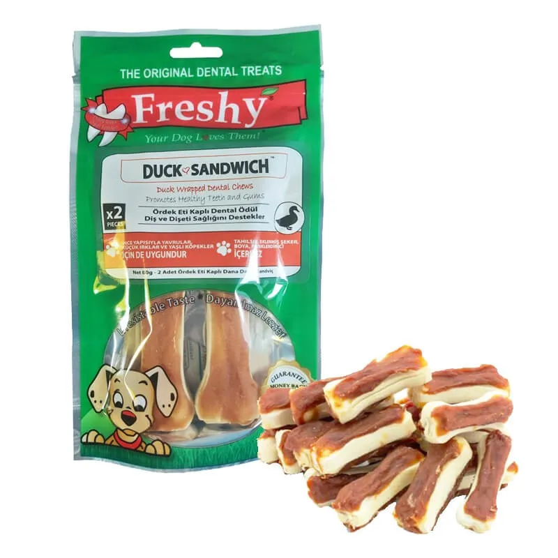 Freshy Gelatinous Bone Sandwich Dog With Duck Flavor