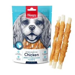 Wanpy Jerky &amp; Rawhide Twists Dog Treat With Chicken Flavor