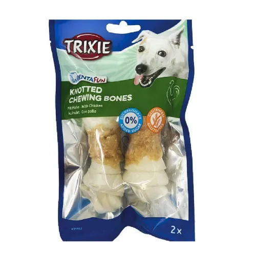 Trixie Knotted Chewing Bones Dog Treat With Chicken 