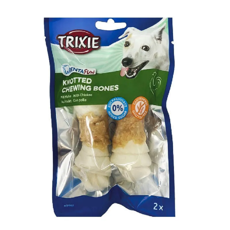 Trixie Knotted Chewing Bones Dog Treat With Chicken 
