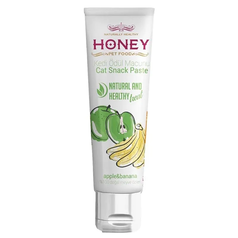 Honey Cat Treat Paste With Apple &amp; Banana Flavor