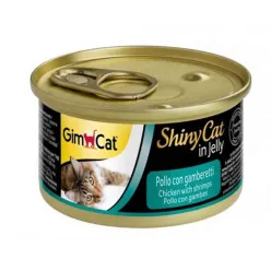 Gimcat Shiny Canned Adult Wet Cat Food With Chicken &amp; Shrimp Flavor In Jelly