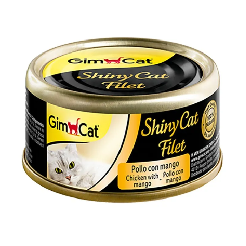 Gimcat Shiny Canned Adult Wet Cat Food With Chicken &amp; Mango Flavor