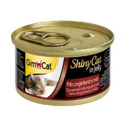 Gimcat Shiny Canned Adult Wet Cat Food With Chicken &amp; Shrimp &amp; Malt Flavor In Jelly