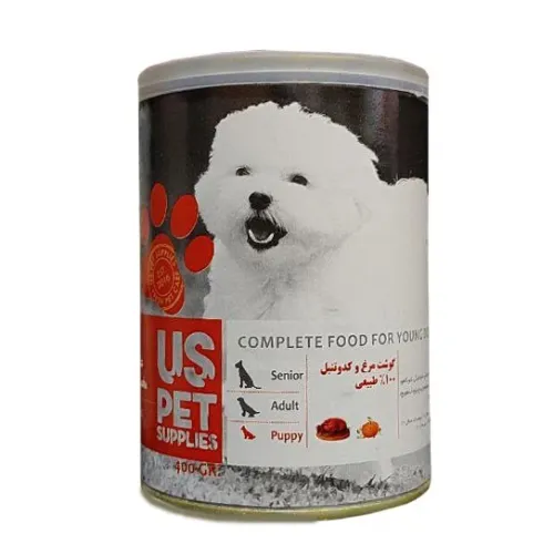 Us Pet Canned Puppy Wet Food With Chicken &amp; Pumpkin Flavor 