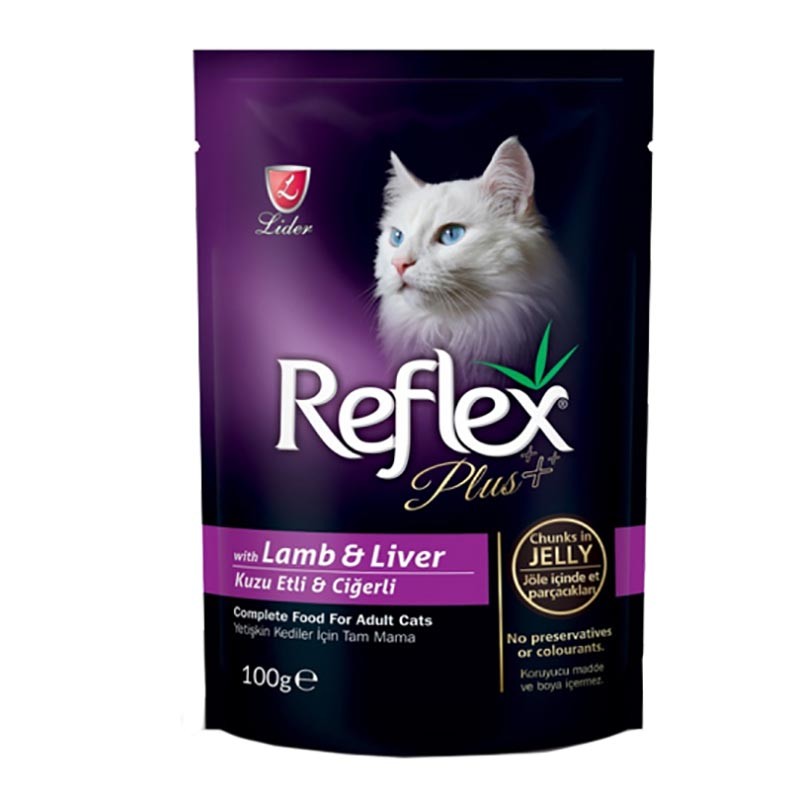 Reflex Plus Cat Food Pouch Lamb &amp; Liver Chunks In Jelly 
