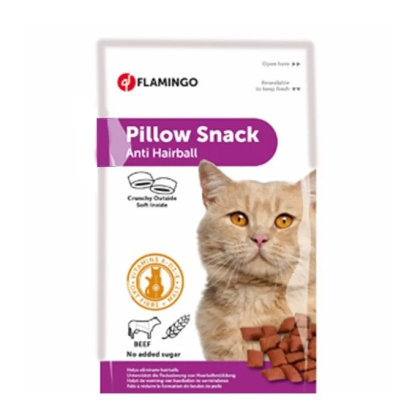 Flamingo Pillow Anti Hairball Cat Treat With Beef Flavor