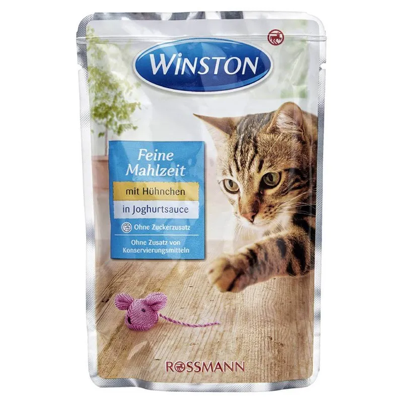 Winston Pouch Wet Cat Food With Chicken In Yogurt Gravy