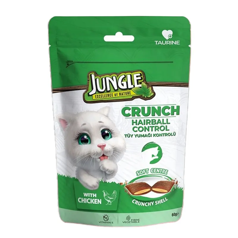 Jungle Crunch Dry Cat Treat Hairball Control With Chicken