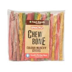 Snacky Dog Treat Chew Bone Colour Munchy Sticks