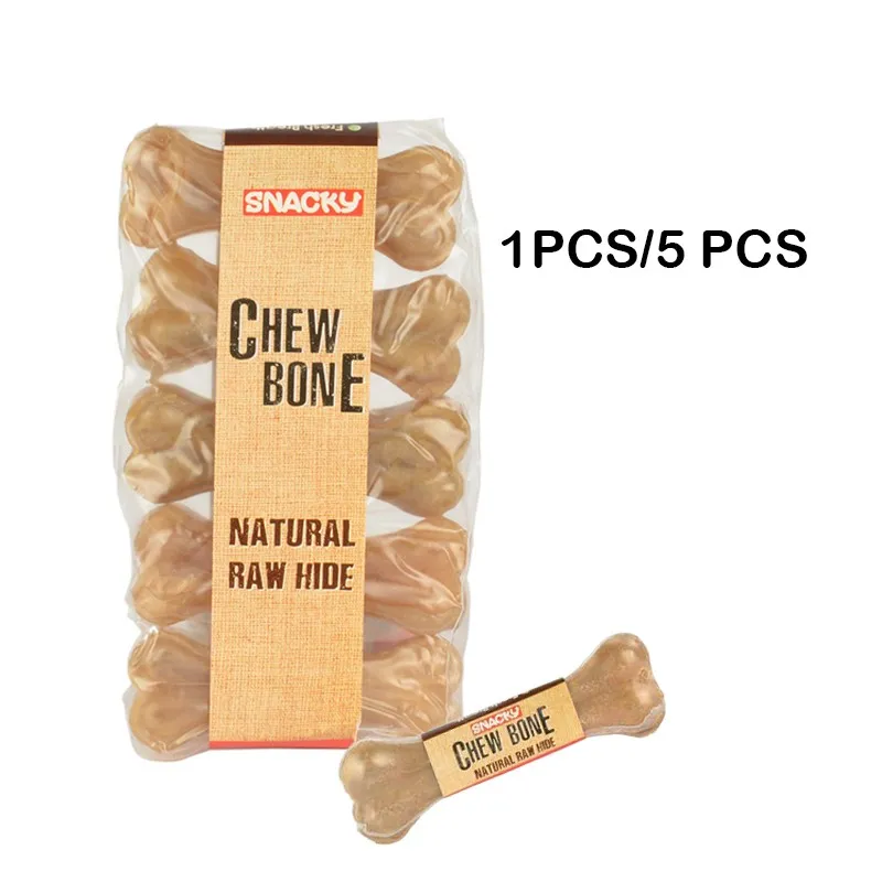 Snacky Dog Treat Chew Bone Natural Raw Hide