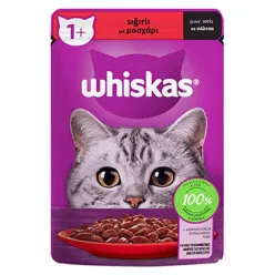 Whiskas Pouch Adult Wet Cat Food With Beef In Gravy