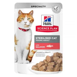 Hills Science Plan Sterilised Adult Wet Cat Food With Salmon In Gravy