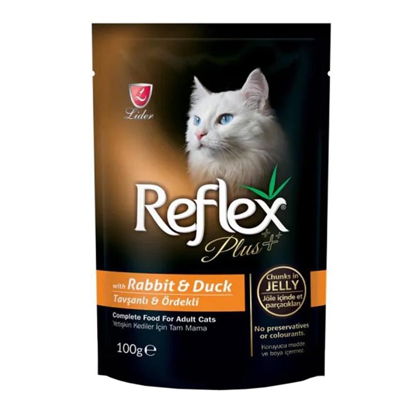 Reflex Plus Pouch Adult Wet Cat Food With Rabbit &amp; Duck Flavor In Jelly