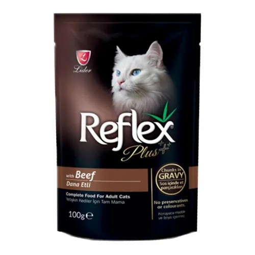 Reflex Plus Pouch Adult Wet Cat Food With Beef Flavor In Gravy