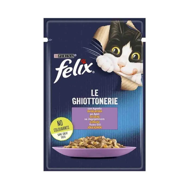 Felix Pouch Adult Wet Cat Food With Lamb Flavor In Jelly