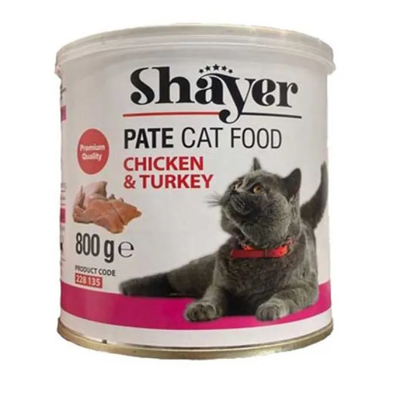 Shayer Pate Canned Adult Wet Cat Food With Chicken &amp; Turkey