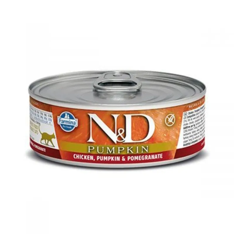   N&amp;D Canned Adult Wet Cat Food With Chicken،Pumpkin &amp; Pamegranate