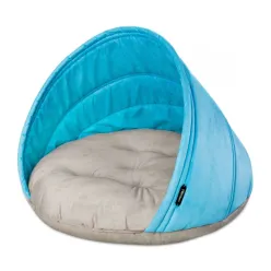 Blue Dogs &amp; Cats Round Bed, Size 2