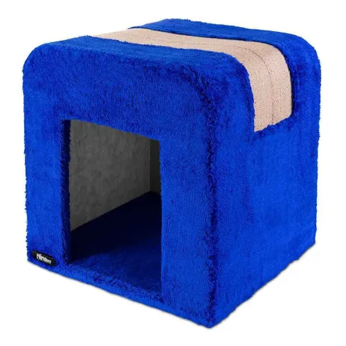 Blue wooden cat bed, B code