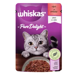 Whiskas Pouch Pure Delight Canned Adult Wet Cat Food With Beef In Jelly