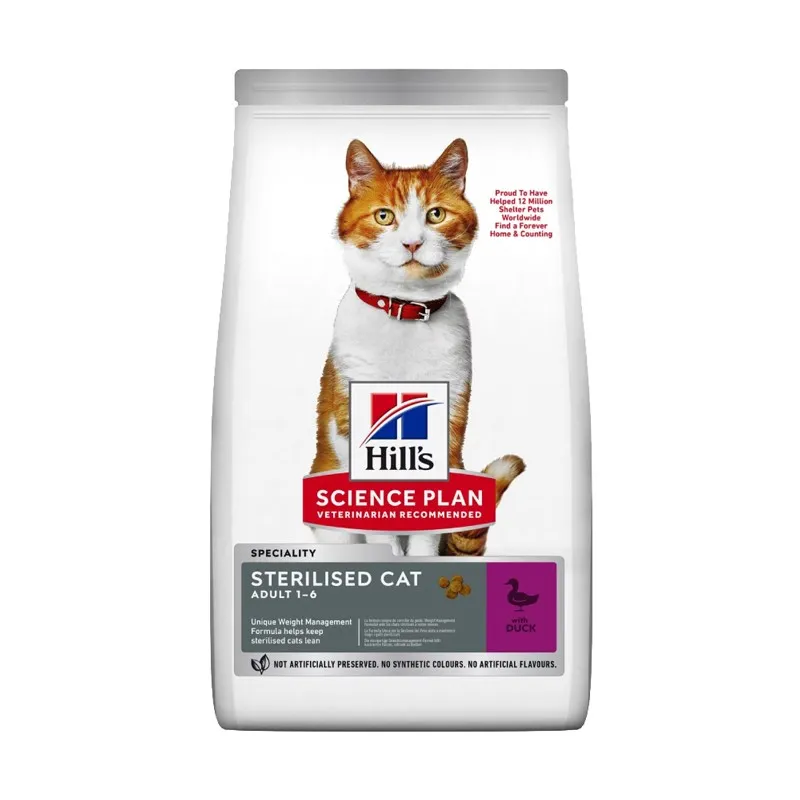 Hill's Science Plan Sterilised Adult Cat Dry Food With Duck