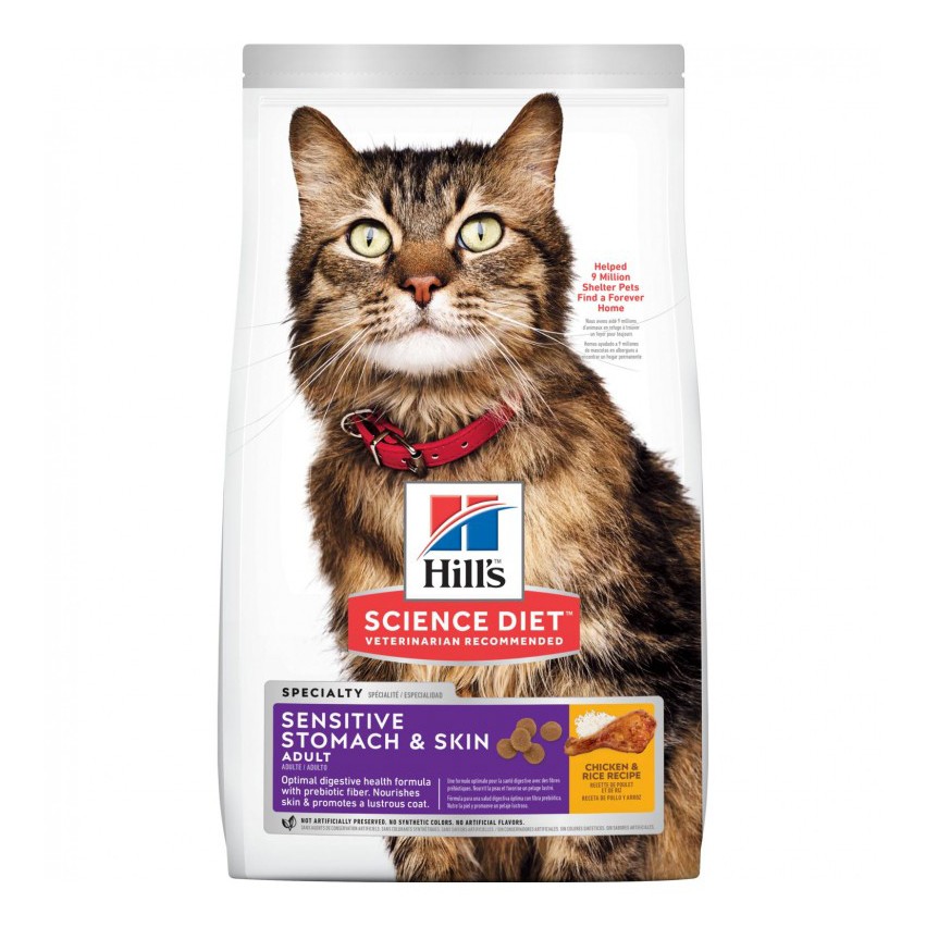 Hill's Science Diet Adult Sensitive Stomach Skin Cat Food With Chicken Rice Recipe