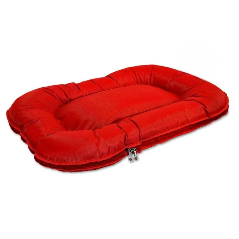 Canvas dog mattress, red color