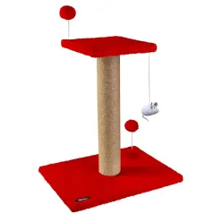 Simple Two-Story Cat Scratcher, Red Color