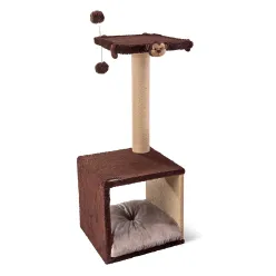 Box Scratcher Cat, Model A With Doll, Brown Color