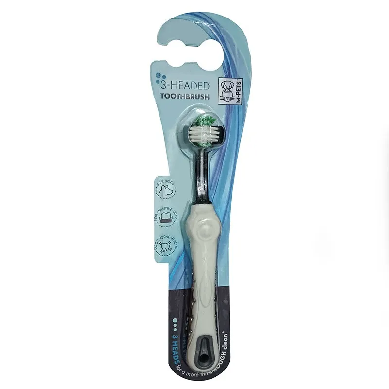 M_pets 3Headed Toothbrush For Dog