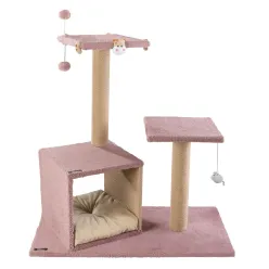 Box Scratcher Cat, Model B With Doll, Lilac color