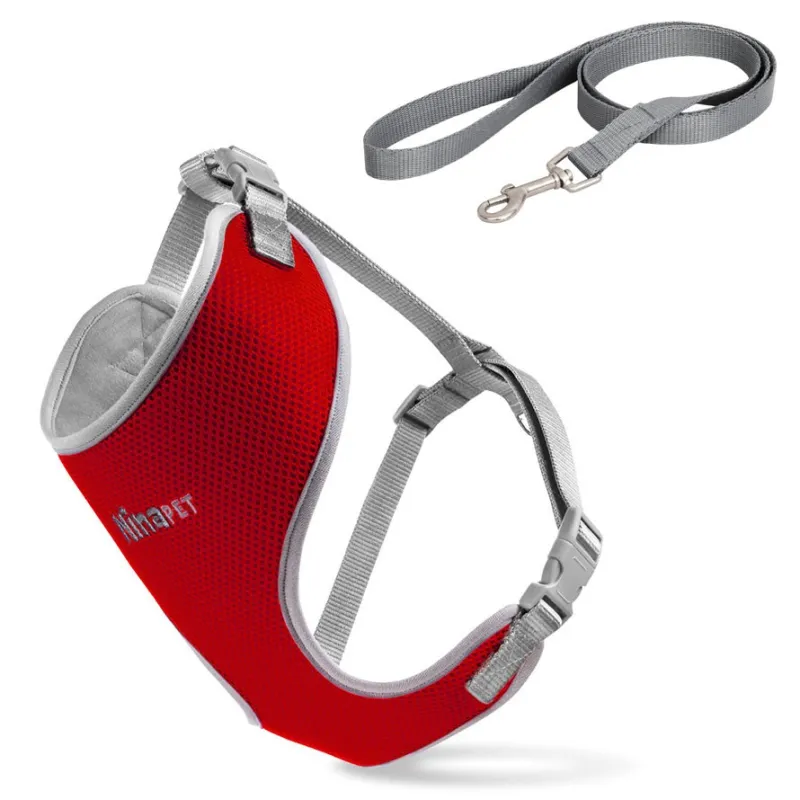 Dog &amp; Cat Shoulder Harness, Whit Pad &amp; Lead