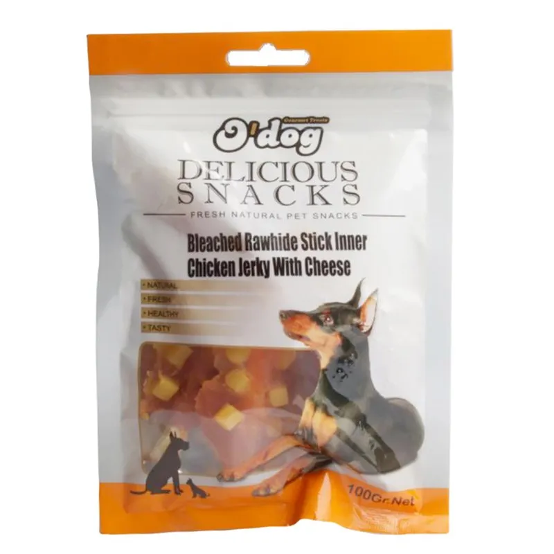 Odog Bleached Rawhide Chicken Jerky With Cheese Dog Treat