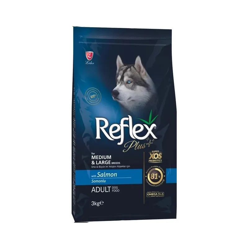 Reflex Plus Adult Dry Dog Food With Salmon Fish Flavor