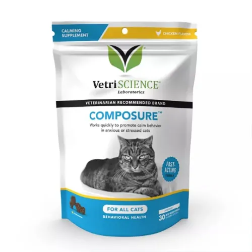 VetriScience Composure for Cats, Calming Behavior and Anxiety Support, Chicken Flavor 