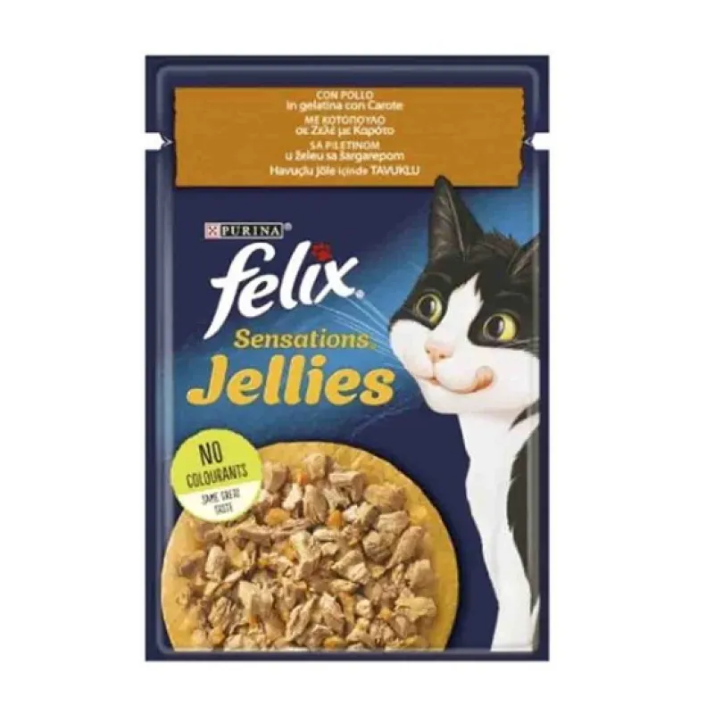 Felix Pouch Adult Wet Cat Food With Chicken &amp; Carrot In Jelly