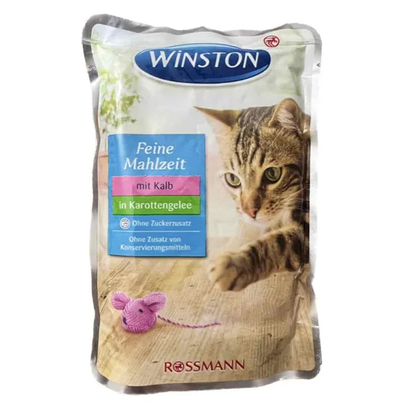 Winston Adult Wet Cat Food With Veal In Carrot Jelly