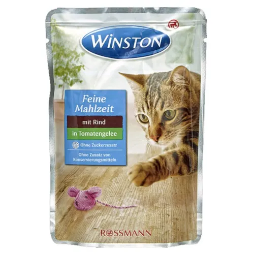 Winston Adult Wet Cat Food With Beef In Tomato Jelly