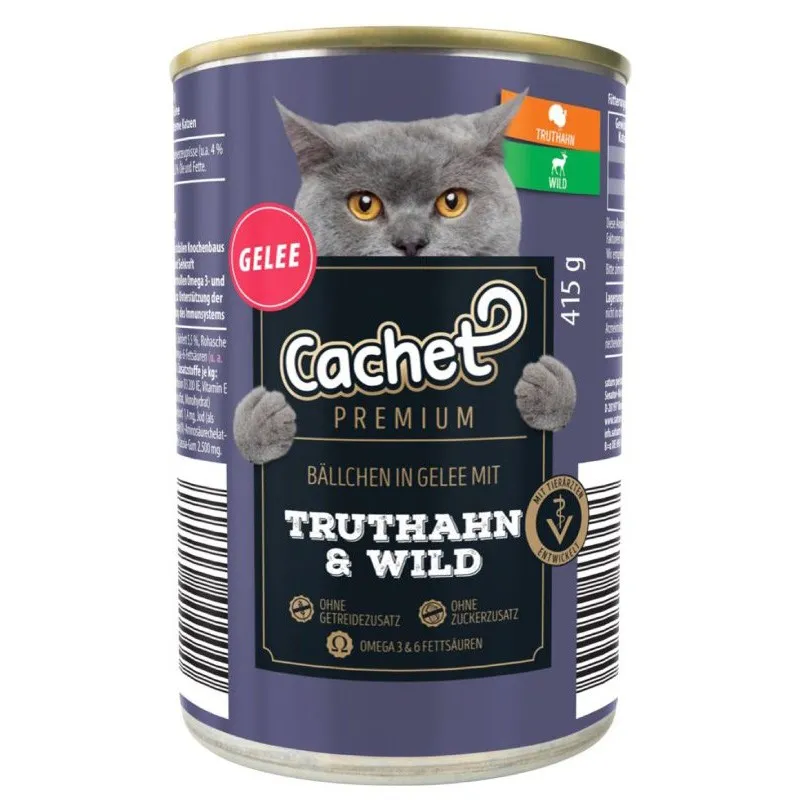 Cachet Canned Adult Wet Cat Food With Turkey &amp; Poultry In Jelly