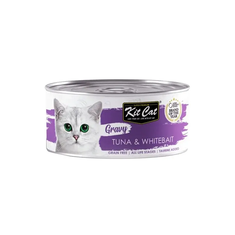 Kit Cat Gravy Tuna &amp; Whitebait Canned Cat Food