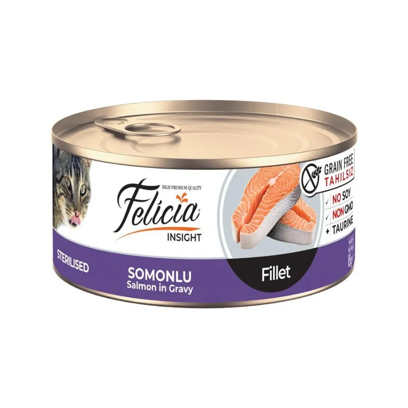  Felicia Canned Food For Sterilised Cats With Salmon In Gravy