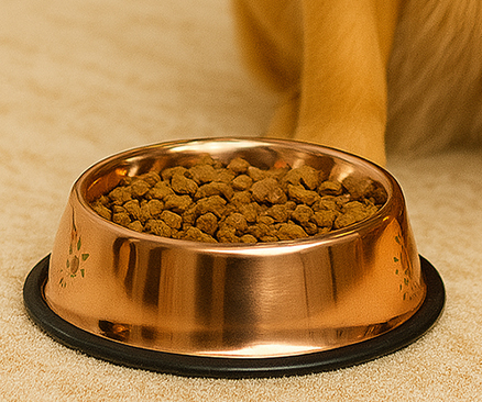 ظرف غذای سگ و گربه استیل مسی