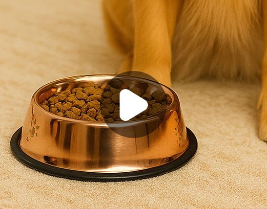 ظرف غذای سگ و گربه استیل مسی